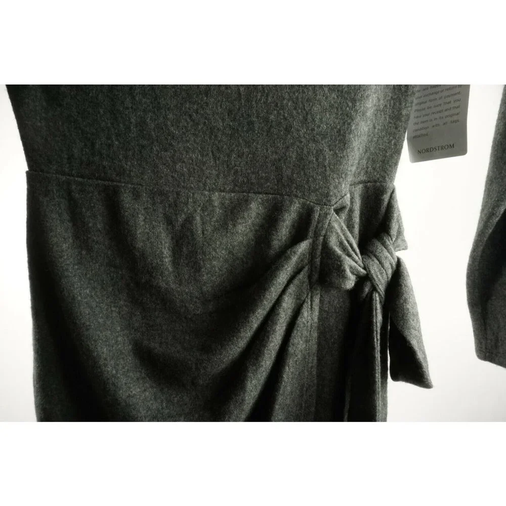 New Collective Concepts Women's Size S Grey Knot Front Brushed‎ Knit Midi Dress